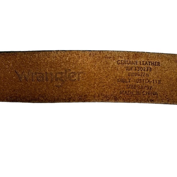Wrangler Eagle Tooled Leather Belt Brown 38 Western Nature Boho Gorpcore Granola - Picture 5 of 5